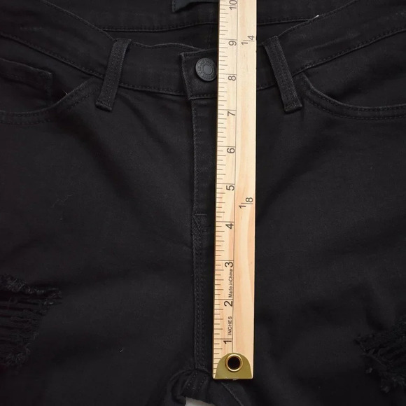 KanCan Skinny Jeans Sz 27 Mid Rise Denim Pants Distressed Grunge Destroyed Black - Picture 13 of 16